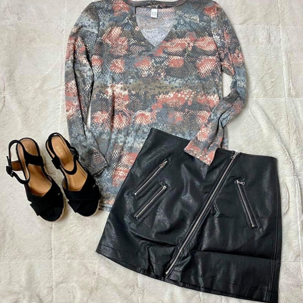 Snake Print Choker Top